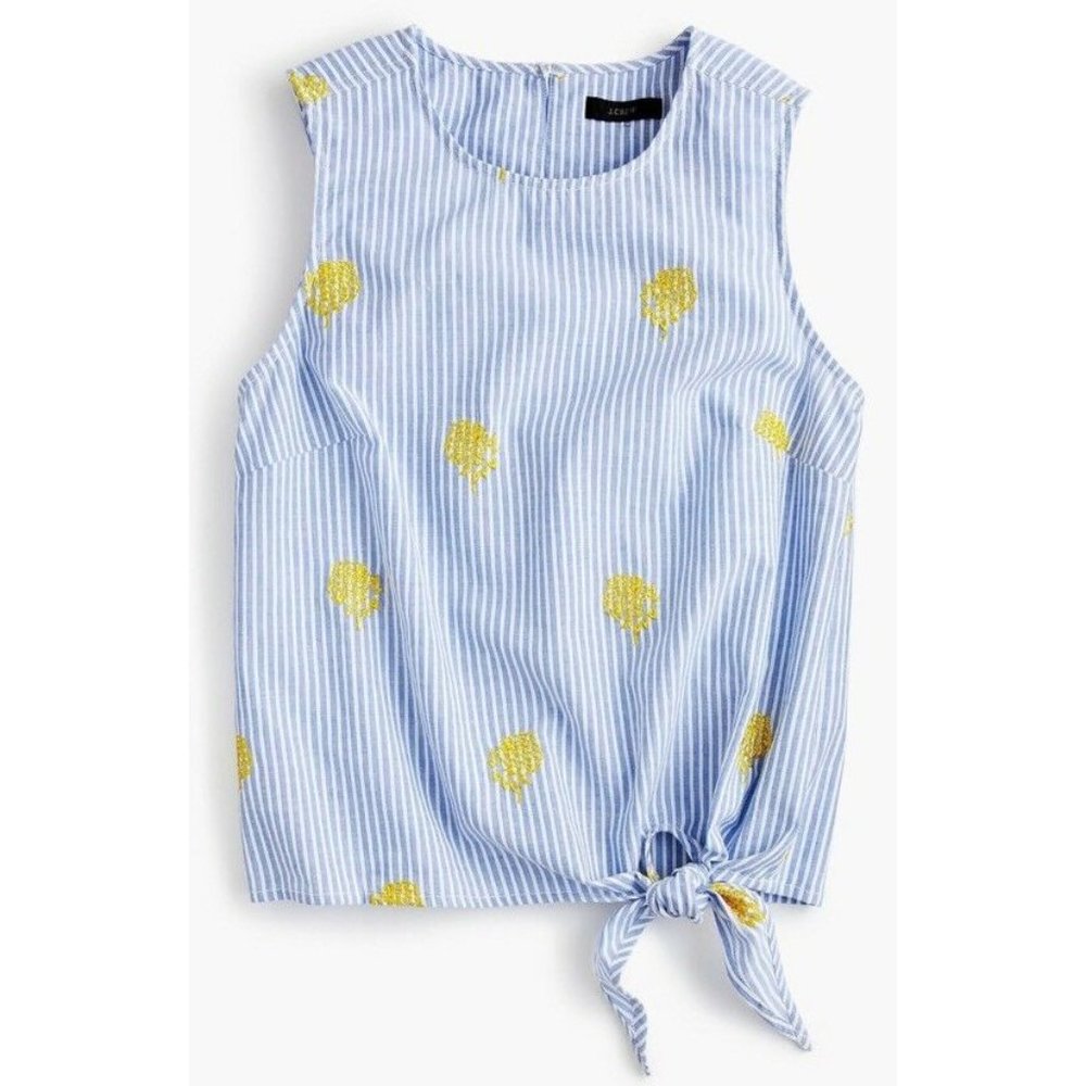 J.Crew embroidered pineapple side-tie top 8